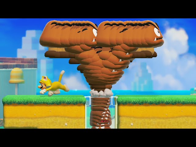 Massive Goomba Explosion in Super Mario Maker 2
