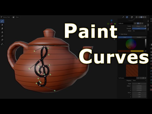 Blender 2.8 - Paint Curves - Advanced Texture Painting (Beginners Crash Course)