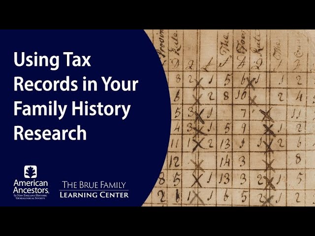 Using Tax Records in Your Family History Research