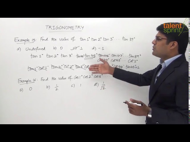 Trigonometry | Example - 15 and 16 | Quantitative Aptitude | TalentSprint Aptitude Prep