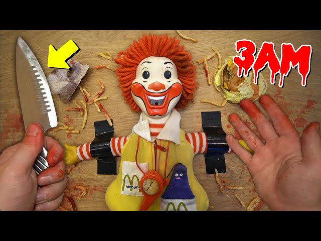 CUTTING OPEN HAUNTED RONALD MCDONALD DOLL AT 3 AM!! (WHAT'S INSIDE!?)