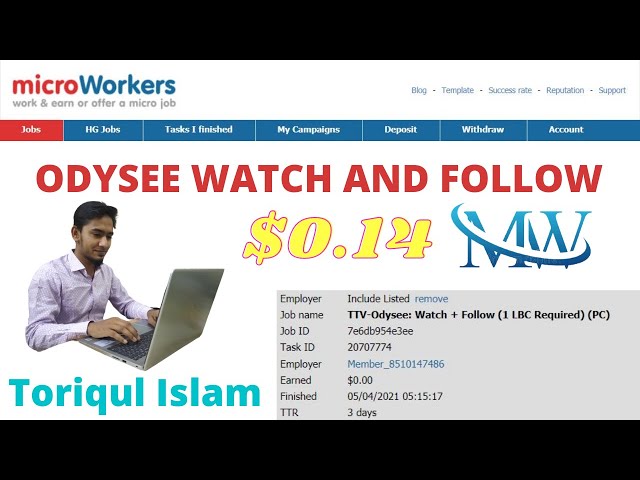How to do odysee task on picoworker || TTV-Odysee: Watch + Follow  || ODYSEE : Watch A Video (1 LBC)
