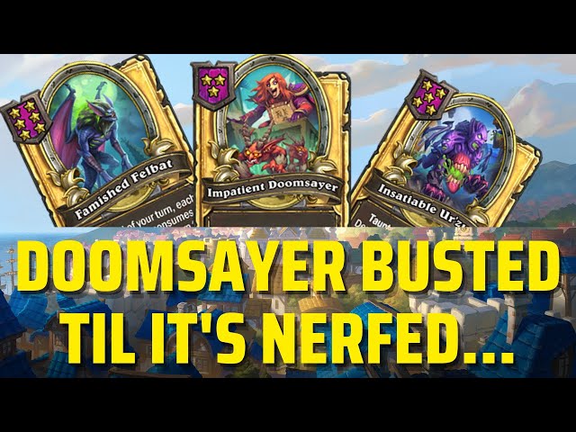 Doomsayer Busted Til It's Nerfed!!! | Hearthstone Battlegrounds | Patch 21.2 | bofur_hs