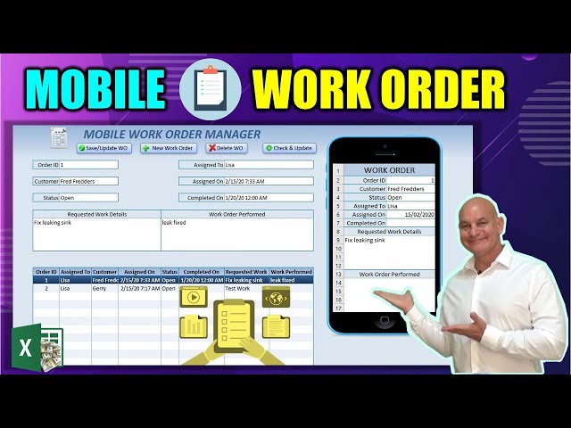 Learn How To Create This Excel Work Order Application & Mobile Sync [Full Training From Scratch]