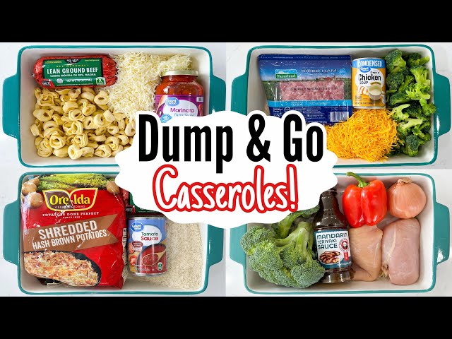 THE EASIEST DUMP & GO CASSEROLES | 5 Quick & EASY Cheap Casserole Dinner Recipes! | Julia Pacheco
