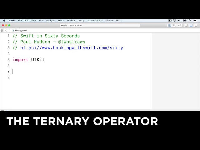 The ternary operator – Swift in Sixty Seconds