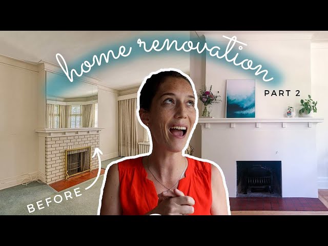 HOME RENOVATION PART 2 | New living room & fire place!