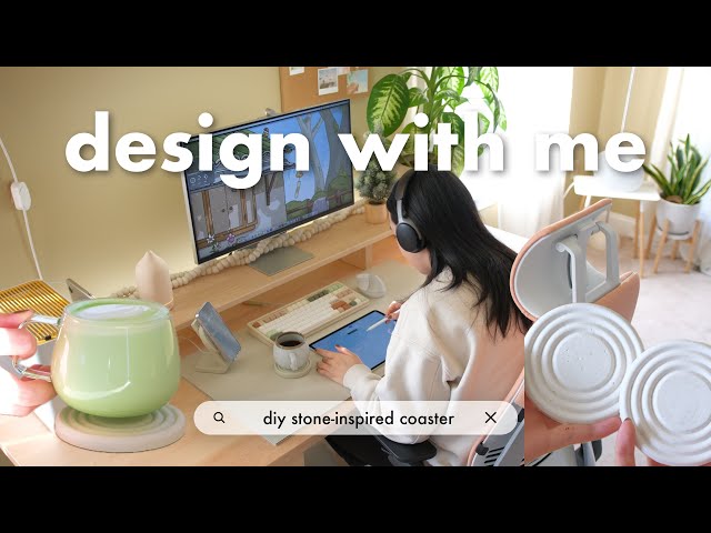 Design With Me Vlog | Making My Own Stone-Inspired Zen Coasters 🍵