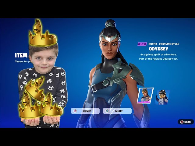 My 10 Year Old Kid Got 4 Fortnite GOLD Crown WINS Using NEW Battle Pass Skins And item Shop Skin