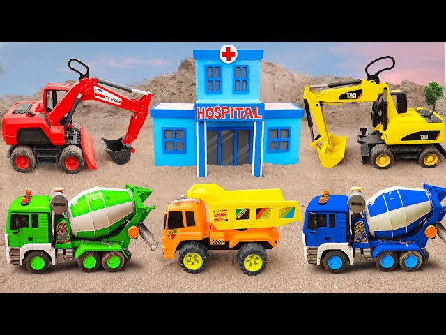 Excavator, Dump truck, Cement mixer truck, Road roller & Construction vehicles toys