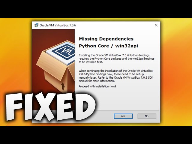 How to Fix Missing Dependencies Python Core / win32api in VirtualBox