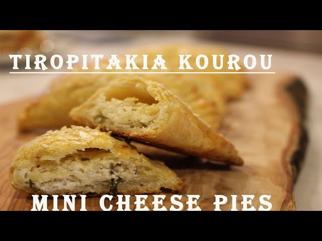 Individual Cheese Pies with Kourou Dough/Tiropitakia Kouro