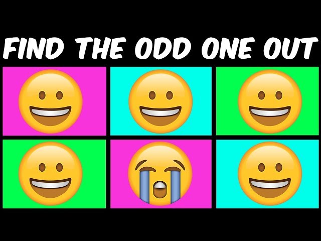 Can you spot the odd one out? Emoji brain game for kids | Best find the difference photo puzzles