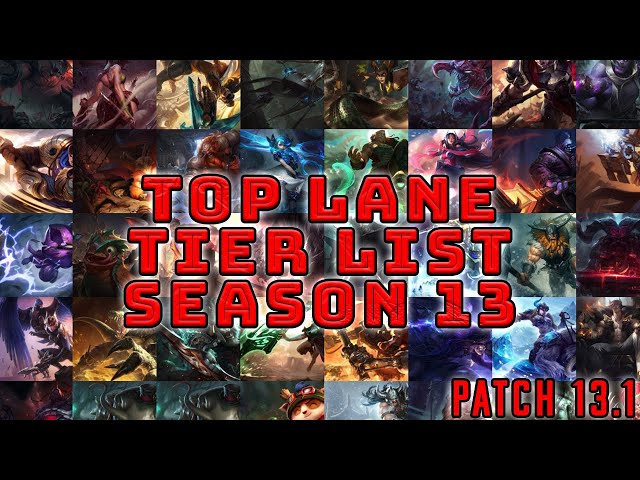 BEST Tier List for TOP LANERS | From best K'sante World | Season 13 Patch 13.1