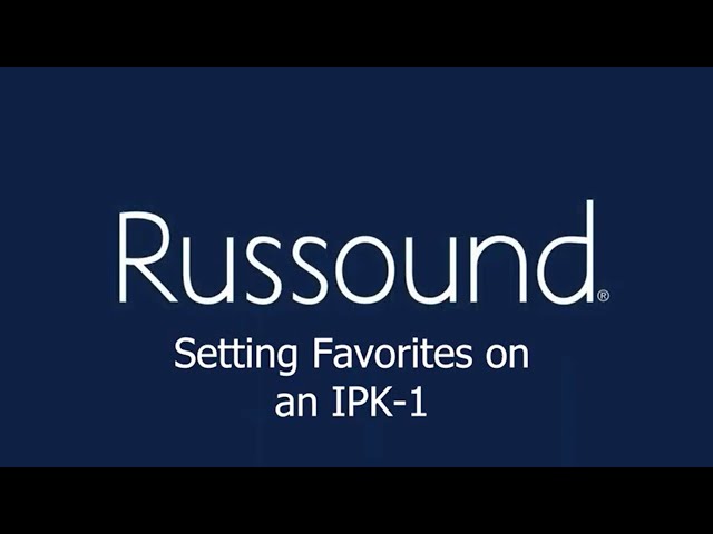Setting Favorites On An IPK-1