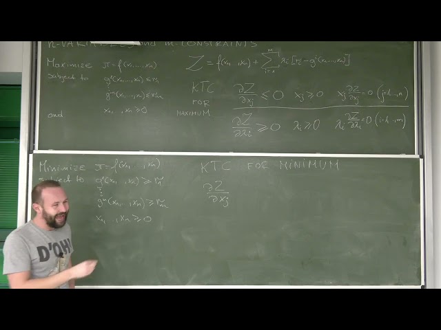 63. IEA: Kuhn-Tucker conditions in the case of n variables and m constraints