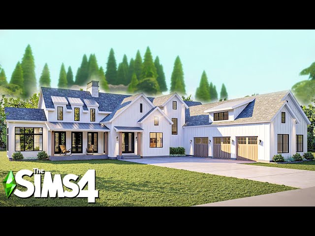 MODERN COUNTRY FARMHOUSE ~ Curb Appeal Recreation: Sims 4 Speed Build (No CC)
