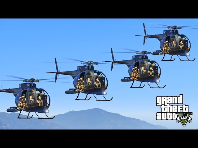 GTA 5 - U.S. Army Rangers Rescue Mission! Little Bird Helicopter Raid! (Mountain Sniping)