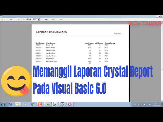 VB 6.0 - Cara Memanggil Laporan Crystal Report Pada VB 6.0
