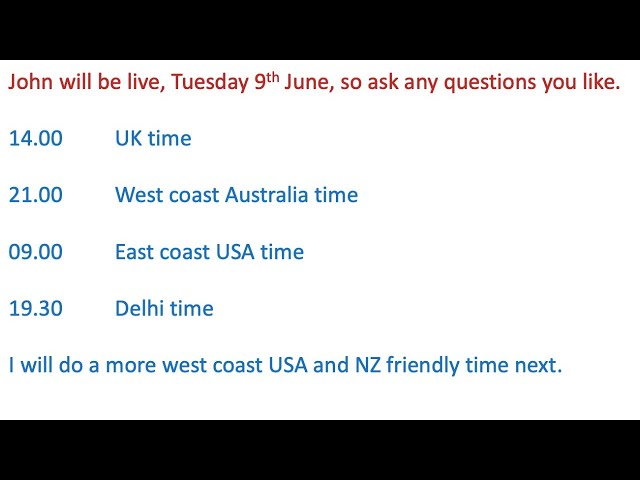 Live video, Tuesday 9th June