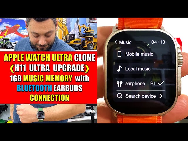 Hello Watch H11 Ultra UPGRADE (Firmware Update) 1GB Music Memory & Bluetooth Earbuds