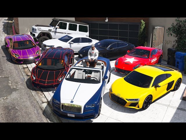 GTA 5 - Stealing Luxury Youtubers Cars with Franklin! (Real Life Cars #08)