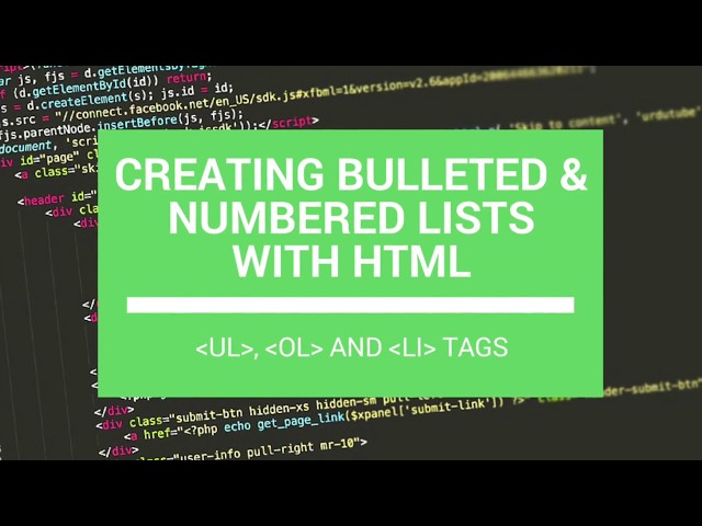 How to Make Bulleted and Numbered Lists in HTML