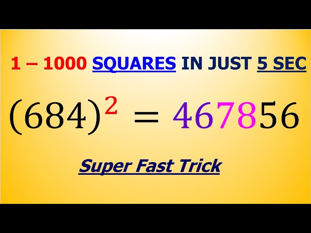 Lightning-Fast Calculation - Squaring 1-1000 in 5 Seconds! #InfinityPiMath