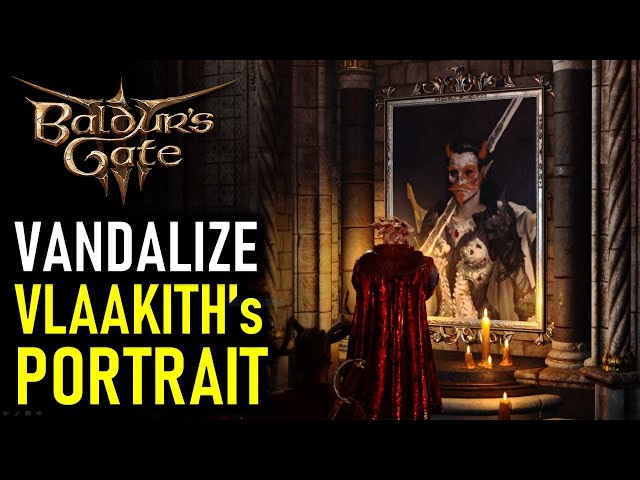 Laezel's Reaction when you Vandalize Vlaakith's Portrait | Baldur's Gate 3 (BG3)