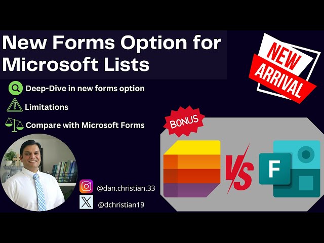 New Forms Option for Microsoft Lists