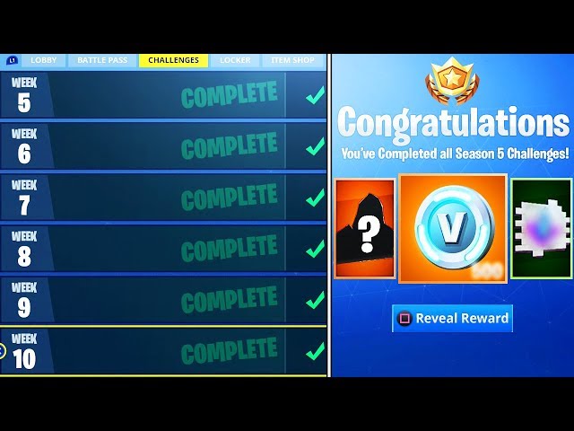 What happens when you COMPLETE ALL Week Challenges in Fortnite! (NEW SEASON 5 REWARDS UNLOCKED)