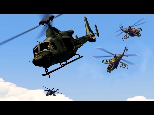GTA 5 - Military ARMY Patrol #20 HUGE HELICOPTER BATTLE! - Get To The Choppa! - GTA 5 Mods