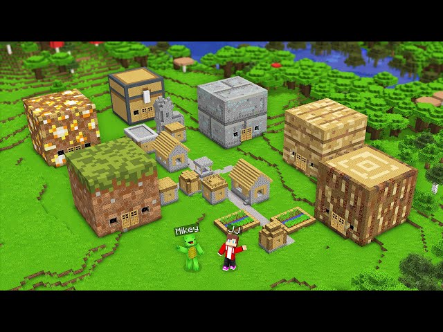 How Mikey and JJ Found a Block Village in Minecraft (Maizen)