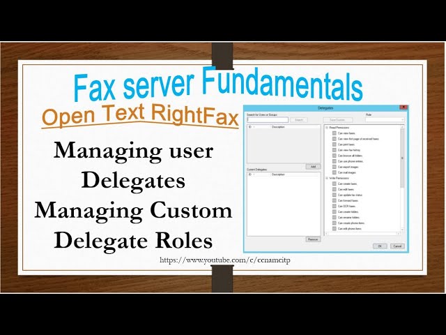 Managing user Delegates, Open Text RightFax, Fax server Fundamentals