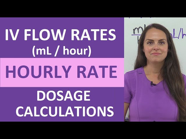 IV Flow Rates Infusion Drips Hourly Rate mL/hr Dosage Calculations Nursing