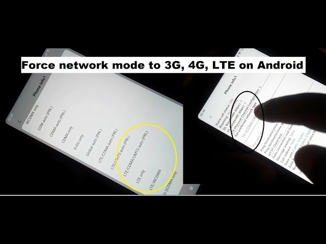 how to force the mobile phone date network mode to 3G, 4G, LTE on Android