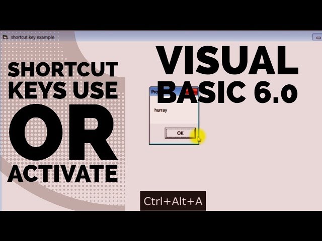 USE OF SHORTCUT KEYS | VISUAL BASIC 6.0
