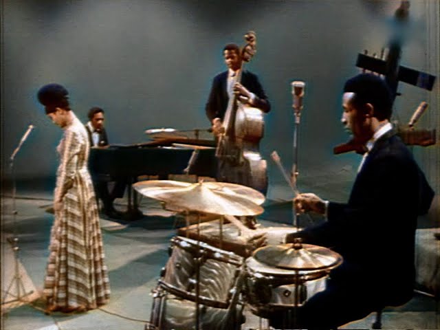 Max Roach Quartet & Abbey Lincoln,  BRT TV Studio, Schaarbeek, Belgium, January 10, 1964 (Colorized)