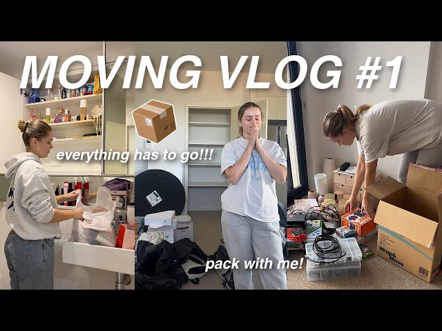 MOVING VLOG 1: moving in with my in-laws (decluttering EVERYTHING & pack with me!)