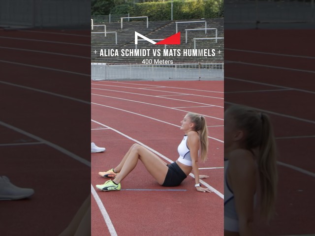 Mats Hummels is taking on Alica Schmidt in the 400m race. Can he win? #athletics #400m #challenge