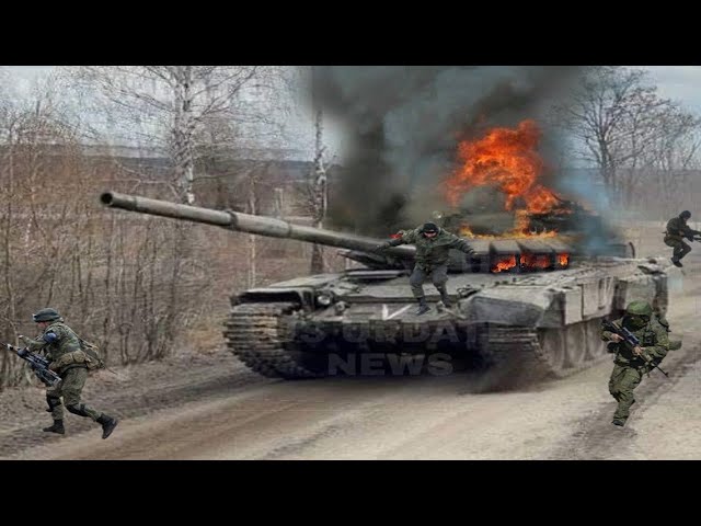 Drone Ukrainian blows up Russian T 72 tank Brutally and 15 soldiers in one strike