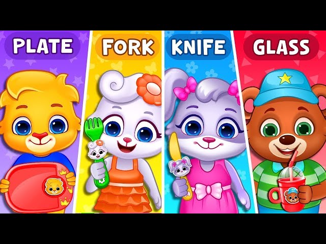 The Table Song by RV AppStudios | Plate, Fork, Knife and Glass | Kids Songs and Nursery Rhymes