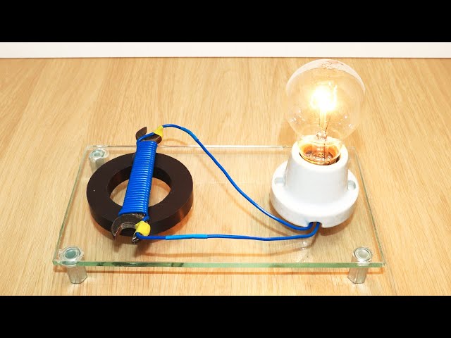 Electrical science free energy with a magnet with a light bulb at home 2020