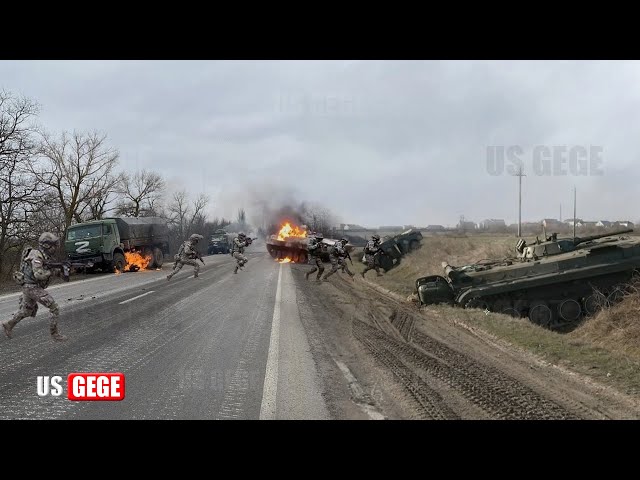 ATTACK Footage!! Ukraine forces Obliterate 17 Russian Ammo Truck  Near Bakhmut Rural