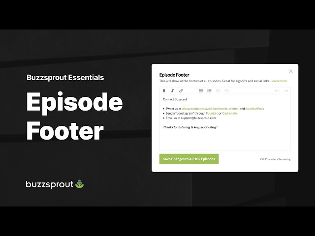 Episode Footer — Buzzsprout Essentials