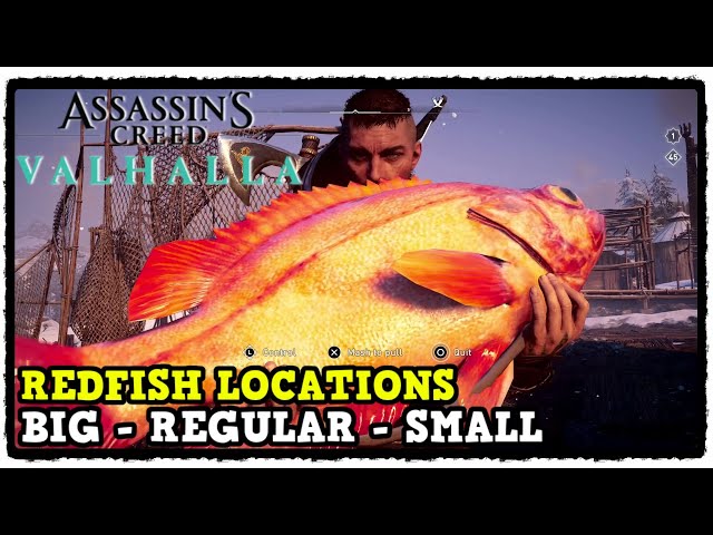 Assassin's Creed Valhalla Redfish Fish Locations (Big - Regular - Small)