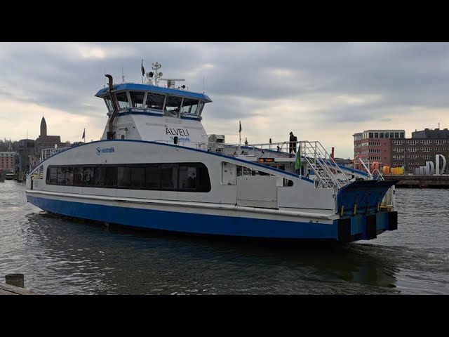 Commuter ferry leaving Lindholmspiren. Gothenburg - Sweden