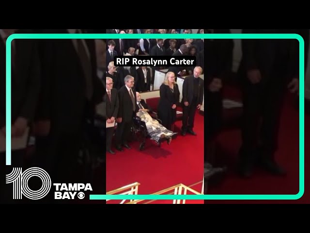 Former President Jimmy Carter attends former First Lady Rosalynn Carter’s tribute service