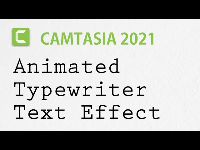 Create animated TYPEWRITER text effect in Camtasia | Simple Tutorial with Cool Tricks