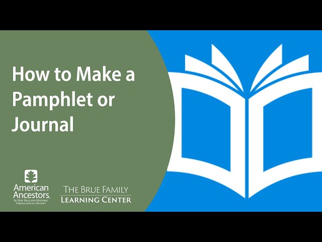 How to Make a Pamphlet or Journal